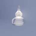 White Minimalist Table Lamp Featuring Gourd Shaped Lampshade On Light Blue Surface