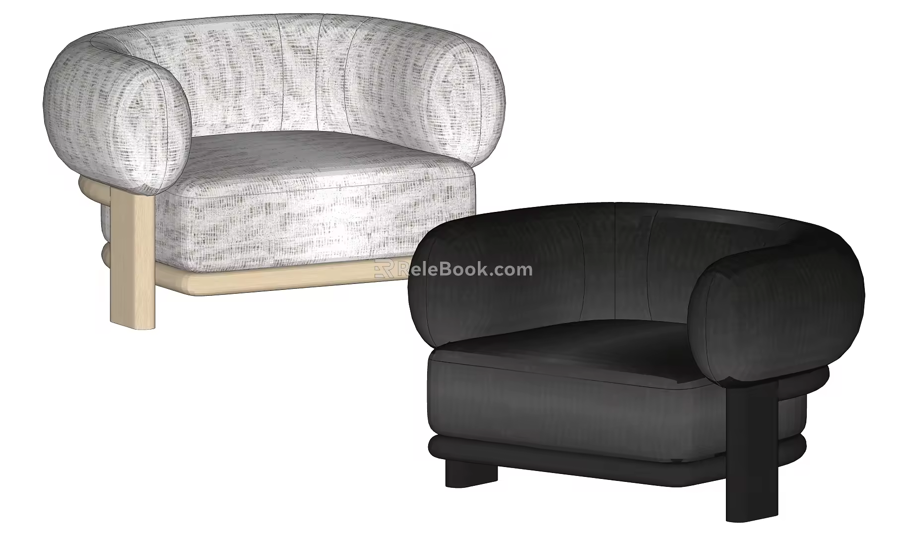 Modern Single Sofa Chair Fabric Sofa 3d model