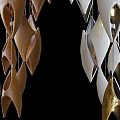 Modern Geometric Chandeliers in Brown White and Gold Stylish Hanging Lighting Design