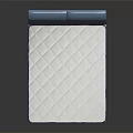 Modern Upholstered Bed Furniture With Blue Headboard And White Diamond Quilted Mattress