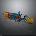Vibrant Colorful Decorated Vehicle With Sled Base And Cockpit Design
