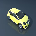Yellow Small Car Modern Compact Design With Sleek Exterior And Alloy Wheels