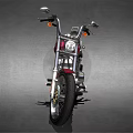 Classic Red Cruiser Motorcycle with Black Leather Seat Chrome Engine and Shiny Tires