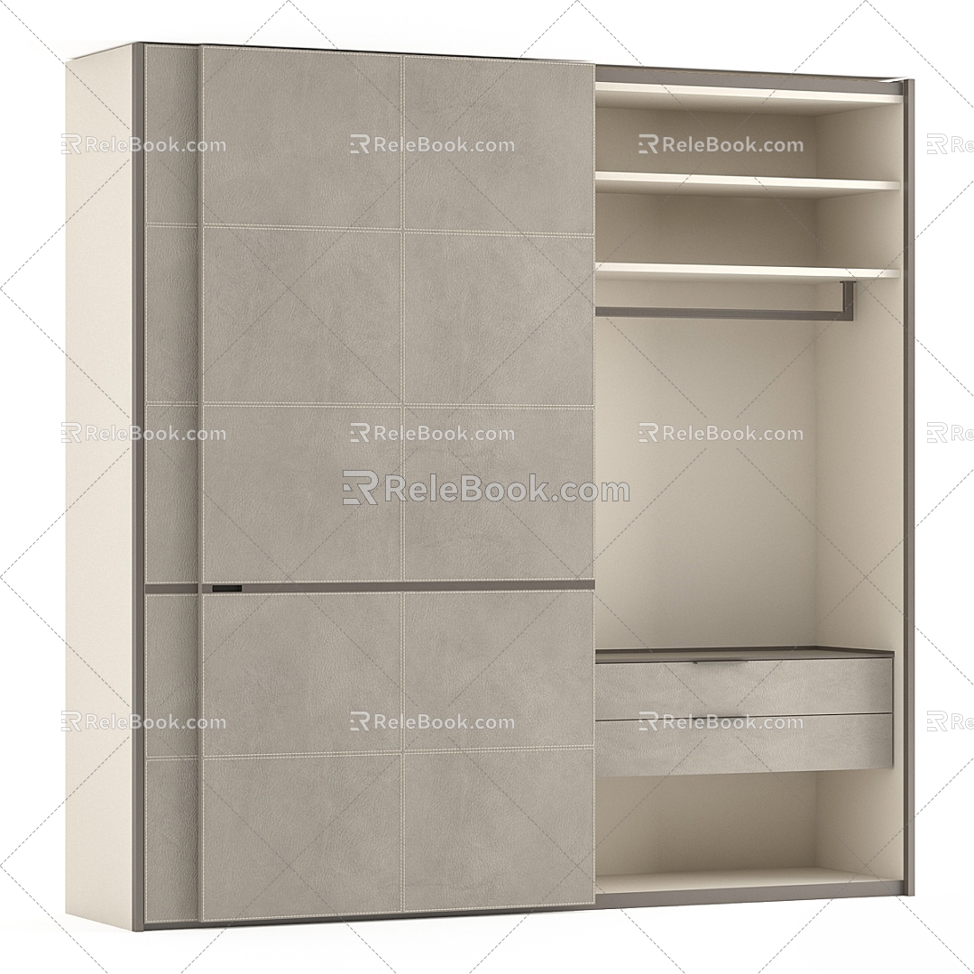 Poliform leather wardrobe 3d model