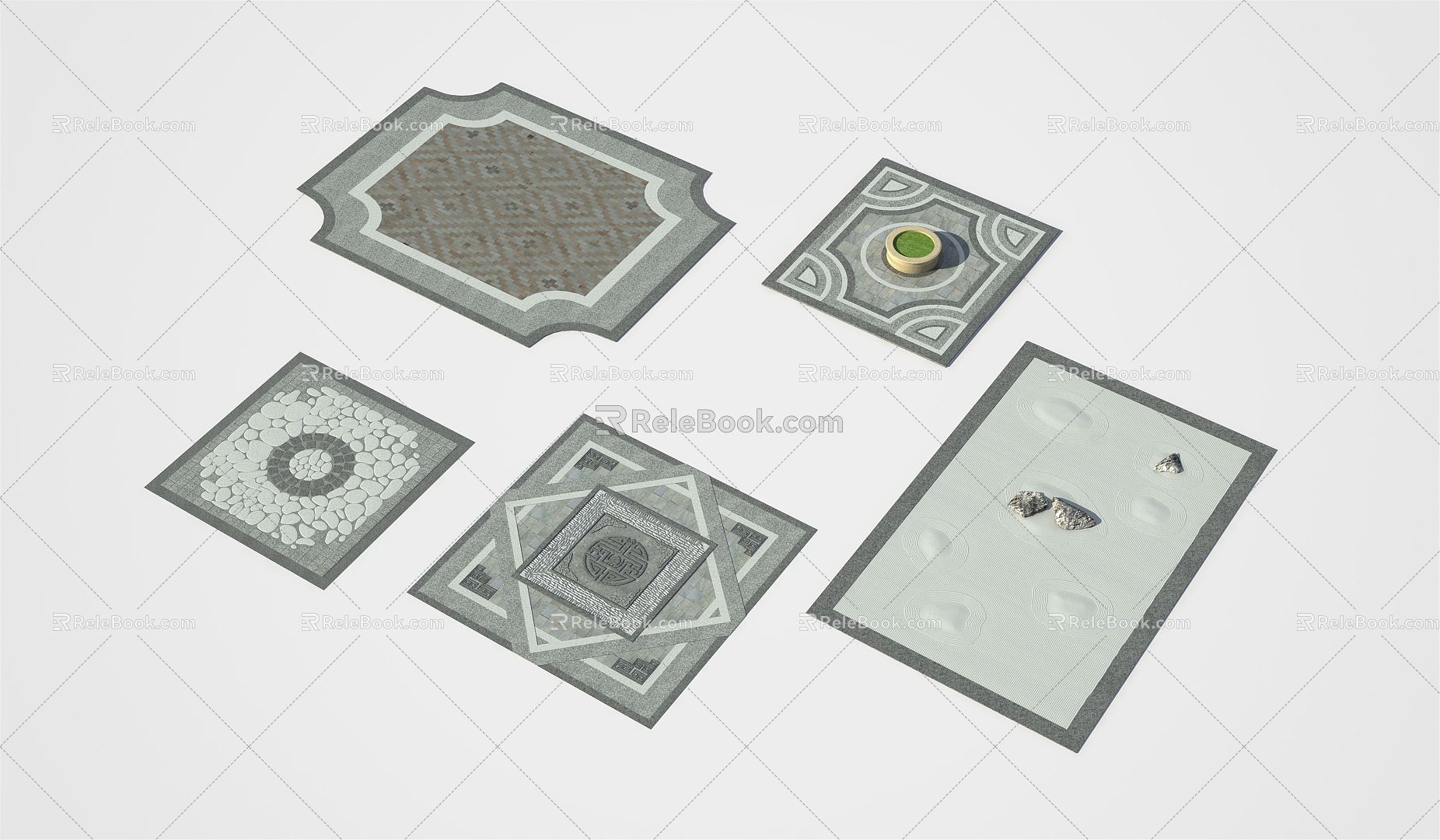 New Chinese floor tile pavement 3d model