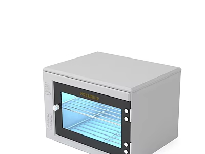 White Commercial Oven With Glass Door And Blue Heating Elements For Commercial Kitchens 3d model