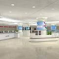 Modern Bank Lobby With Smart Teller Service And Digital Display Screens