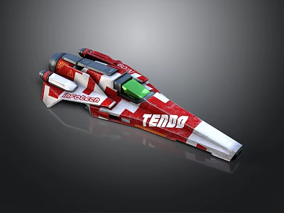 Red And White TEIDG Spaceship Model With Streamlined Design And Racing Style 3d model