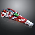 Red And White TEIDG Spaceship Model With Streamlined Design And Racing Style