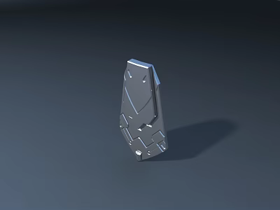 Road Infrastructure Metal Component Featuring Geometric Design and Reflective Surface for Traffic Safety 3d model