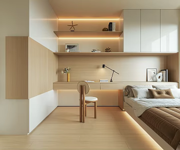 Modern Children's Room Tatami Bedroom Second Bedroom 3d model