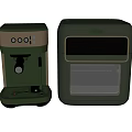 Green Kitchen Appliances Coffee Maker And Toaster Oven With Modern Design