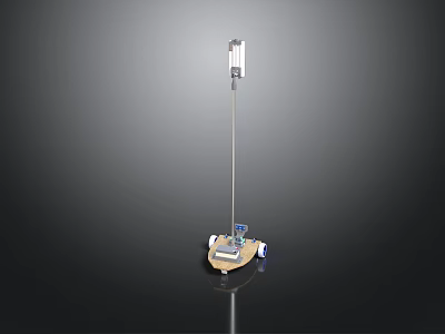 Durable Medical IV Stand With Metal Pole Top Container And Wheeled Base 3d model
