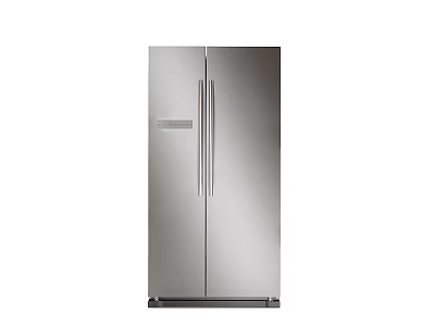 Sleek Modern Stainless Steel Double Door Refrigerator Freezer With Contemporary Design 3d model