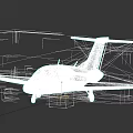 White Private Jet With Single Engine Wing Structure And Landing Gear 3d model