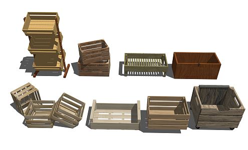 Modern wooden box 3d model