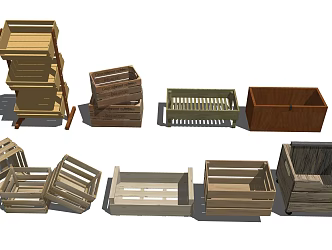 Modern wooden box 3d model