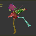 Wooden Human Figure Sculpture Carving Playing Violin With Artistic Dynamic Pose
