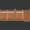 Wooden Fence With Corner Design Wooden Panels And Decorative Pillars For Outdoor Garden