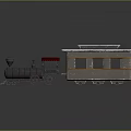 Vintage Model Train With Steam Locomotive Red Roof Brown Carriage Windows Silver Top And Reflection