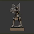 Boy Riding Mechanical Dog With Spring Structure On Base With Bolts