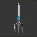 Space Rocket Design Featuring White Body Blue Section And Green Thrusters