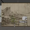 New Chinese-style partition background wall partition 3d model