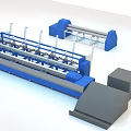 Modern Blue Industrial Equipment With Conveyor System And Control Panel 3d model