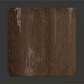 Rustic Wooden Square Table with Distressed Finish Natural Wood Grain and Simple Structure