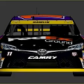 FedEx Ground Number 11 Race Car With Purple Red Body And Sponsor Logos Design