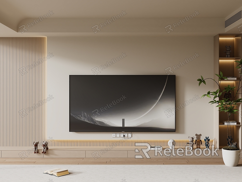 Modern TV Background Wall Cream Style TV Background Wall TV Cabinet TV model