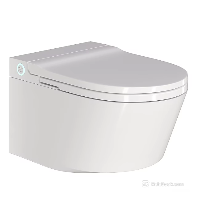 White Modern Smart Toilet With Automatic Lid And Sleek Design Features 3d model 
