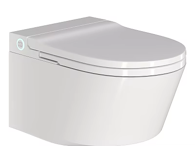 White Modern Smart Toilet With Automatic Lid And Sleek Design Features 3d model