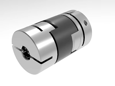Industrial Metal Shaft Coupling With Flexible Black Center And Precision Engineered Ends 3d model
