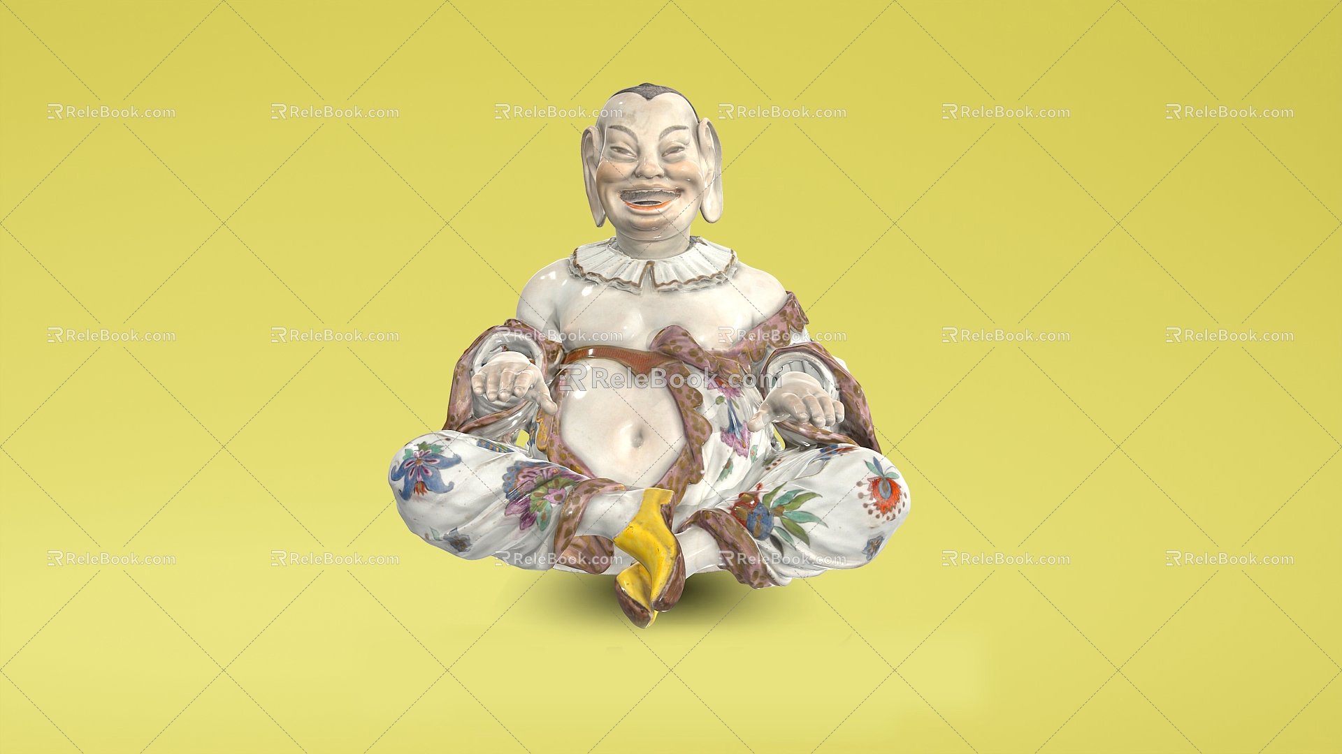 Buddha Statues Ceramic Artwork Maitreya Buddha Modern Ceramics 3d model