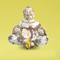 Buddha Statues Ceramic Artwork Maitreya Buddha Modern Ceramics 3d model