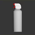 Household Spray Can With White Body Red Nozzle And Silver Top Design