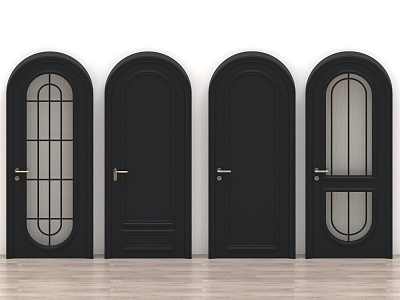 Wooden door arch security door bedroom door conference room door sliding door paint door single door double door 3d model