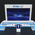 China Telecom 5G Exhibition Island with Large Screen Display Control Panel and Digital Interface