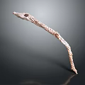 Light Brown Twig Like Object With Textured Surface And Curved Shape On Dark Background 3d model