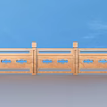 Wooden Railings With Segmented Design And Decorative Carvings On Vertical Posts