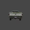 Old Green Worn Out Truck With Rust Peeling Paint Single Cab Front Grille Headlights