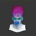 3D Rendered White Human Head Model With Brown Messy Fluffy Hair And Gray Background