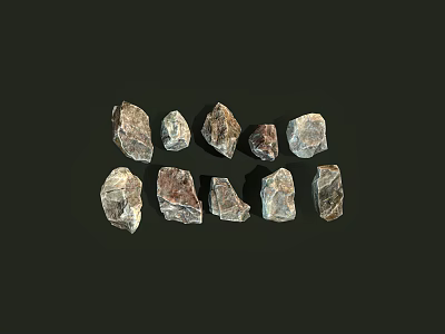 Natural Rockery Stones For Garden Decoration With Various Sizes And Textures 3d model