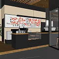 Modern Bubble Tea Shop Interior With Stylish Bar Counter Drink Displays And Green Plants