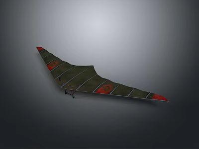 Green And Red Hang Glider With Aerodynamic Wing Structure And Lightweight Frame 3d model
