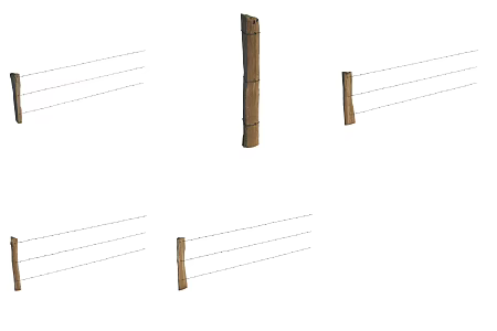 Wire fence guardrail enclosure 3d model