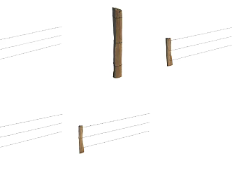 Wire fence guardrail enclosure 3d model