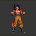 Super Saiyan 4 Goku Action Figure With Black Spiky Hair Red Top And Orange Pants