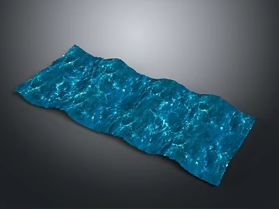 Modern Interior Decor Featuring Wavy Blue Decorative Panel With Shiny Surface 3d model